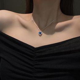 sense of the ocean heart blue love necklace femininity titanium steel neck chain strength direct sales