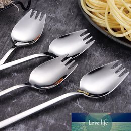 Spoon Fork Long Handle Salad Spoon Reusable Stainless Picnic Spork Dinnerware Spoons Gold Outdoor Steel Dessert W7J0