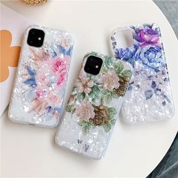 Shell Pattern Phone Case for iphone 12 mini 11 pro max beauty flower case cover for iphone se 7 8 plus xr shell