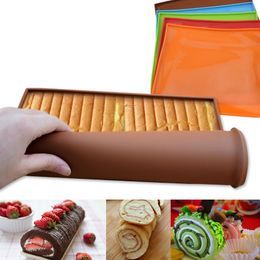 Non Stick Silicone Roll Mat Cake Pad Multi-functional Non-Stick Baking Oven Tray Pan Kitchen Bakeware Mould Baking Tools with fast shipment