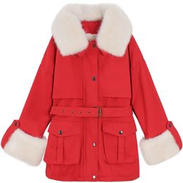 Make new cotton-padded jacket female lamb east gate with fine hair thickening the cotton-padded clothes long accept waist jean j 201110