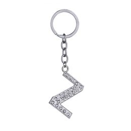 26 Alphabet English Letters Crystal Initial Charms Key Chain Ring Purse Keychain for Handbags