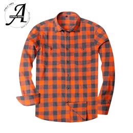 Flannel Plaid Shirt Men Casual Long Sleeve High Cotton Fashion Male Shirts Chemise Homme Camisa Social Masculina LJ200925