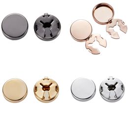 10pairs/lot Bright Plain Shirt Cuff Button Cover Openable Decoration Cufflinks Copper Plating Wholesale B1204
