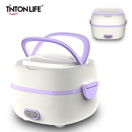 Mini Rice Cooker Thermal Heating Electric Lunch Box 2 Layers Portable Food Steamer Cooking Container Multifunctional Lunchbox T200709