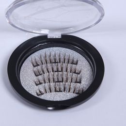 Glue-Free False Eyelashes Double Magnet 3D Magnetic Eyelash Brown Hair 3D Natural and Realistic