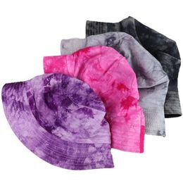 Daily Walking Summer Tie-Dye Casual Cotton Clan Characteristics Shade Colorful Cap Lightweight Space Saving Fisherman Hat