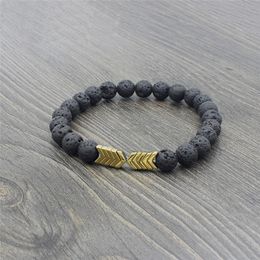Arrow Lava stone Beaded Bracelet Strand Essential Oil Diffuser women men bracelets fashion jewelry will and sandy jewelry gift
