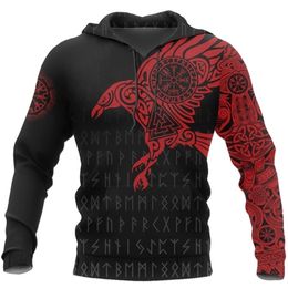 Viking - The Raven of Odin Tattoo 3D Printed Men hoodies Harajuku Fashion Hooded Sweatshirt Autumn Unisex hoodie sudadera hombre C1116