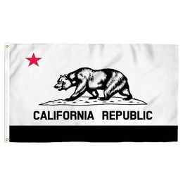 California Black & White State Flags 3'X5'ft 100D Polyester Outdoor Hot Sales High Quality With Two Brass Grommets