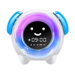 Cute Alarm Clock Night Light Wake Up Light Children's Room Table Lamp Usb Desk Lamp Kid Gift Sleep Sound Machine#0826g30 LJ201211