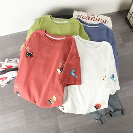 Fashion Cartton Print Casual Harajuku Women T-Shirt Summer Short Sleeve O-neck Tee Casual Clothes Top Female Cotton T Shirts LJ200814