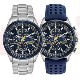 Wateproof Quartz Watches Business Casual Steel Band Watch Men's Blue Angels World Chronograph WristWatch 220111