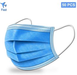 Disposable Face Masks Meltblown 3 Layers Mask Free Shipping Disposable Face Masks Air Pollution Germ Protection