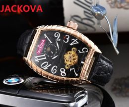 mens Genuine Leather strap watch business Mechanical automtaic moon phase skeleton 5ATM waterproof Sports Self-wind Fashion Wristwatch wholesale and retail
