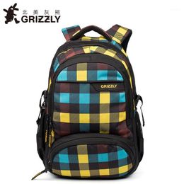 Backpack GRIZZLY Fashion Laptop Men For Teenager Boys Multifunction Mochila Waterproof School Bags Large Capacity Travel Bag1