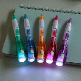 2021 Multifunctional night reading luminous lighting pen small flashlight ballpoint pen LED advertising light pen