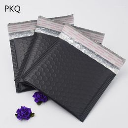 Gift Wrap 15x13cm 10pcs Small Matte Black Aluminium Foil Bubble Mailer Bags Metallic Padded Envelope Bag1