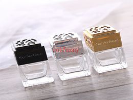 100pcs/lot Fast Shipping Refillable Square Bottle with A Cover Car Ornaments Perfume Glass Empty