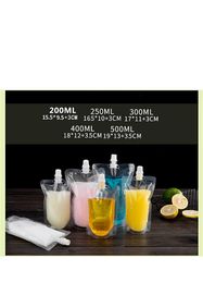 17OZ 500ML Stand-up Plastic Drink Packaging Bag Spout Pouch for Beverage Liquid Juice Milk Coffee 200-500ml DH2013