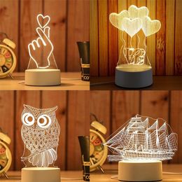 LED light Home Decoration Accessories 3D LED night light table lamp children bedroom decoration Christmas gift decoration home Y201020