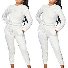 Women Tracksuit Two Pieces Set Designer Letter Print Long Sleeve Trousers Outfits Ladies New Fashion Brand Sportswear Street Clothes klw5720