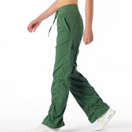Gym loose full length Pants Wide Leg Pants Workout Running Exercise Trousers 4 Way Stretch capris 201118