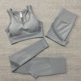 Yoga Outfits Seamless yoga sets 3pcs clothes women's fitness gym suit Pants Shorts Sports Clothing