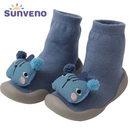 Shoes Children Infant Cartoon Baby Gift Kids Indoor Floor Leather Sole Non-Slip Thick Towel socks LJ201104