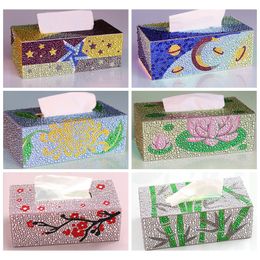 Special shape DIY roll storage Jewellery Diamond painting tissue box landscape cross stitch 201202