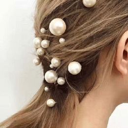 18pcs Headpieces Stick U Shaped Wedding Elegant Pearl Hair Headdress Hairpin Accessories for Bridal