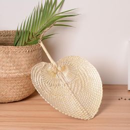 120pcs Party Favour Palm Leaves Fans Handmade Wicker Natural Colour Palm-Fan Traditional Chinese Craft Wedding Gifts RRD13134