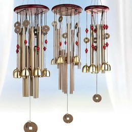 Chinese Traditional Coins Feng Shui Wind Chime Bell Metal Pendant for Good Luck Fortune Home Hanging Decor Gift T200703