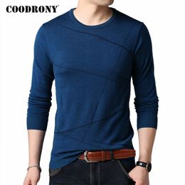 COODRONY Brand Sweater Men Spring Autumn New Arrival Pull Homme O-Neck Pullover Men Clothes Mens Sweaters Striped Knitwear 201022