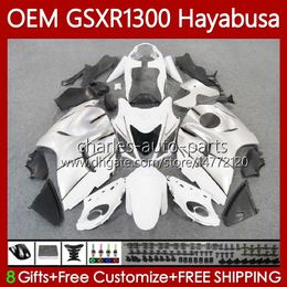 Injection Body For SUZUKI Hayabusa GSXR 1300 CC GSXR-1300 08-19 77No.25 1300CC GSXR1300 White black 08 09 10 11 12 13 GSX R1300 2014 2015 2016 2017 2018 2019 OEM Fairing