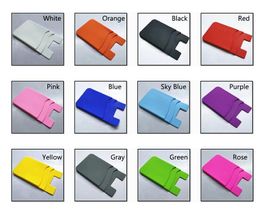 doubledeck phone sticky wallet silicone self adhesive card pocket Colourful card wallet silicone phone pouch 3m sticky