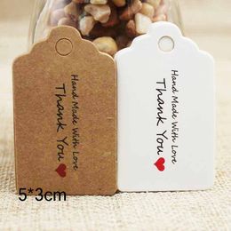100pcs/Lot Kraft Paper Tags DIY Handmade Thank You Multi Style Crafts Hang Tag Wedding Birthday Valentine Gift Wrapping Label