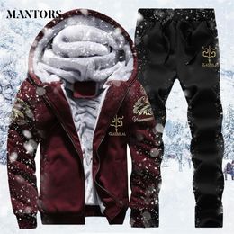 Mens Suits With Pants Autumn Winter Big Sizes Warm Tracksuit Sportswear Men's Running Sweatsuit Set 4XL Jogger Male Hoodies Coat 201201