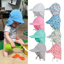 Baby Boys Girls Caps Sun Protection Swim Hat floral Children Sunscreen Hat Outdoors Cap Ultraviolet Headwear Baby solid Sunhats GD1058