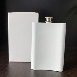 Blank Sublimation Flask 8oz Hip Flask Stainless Steel Water Bottle Double Wall Outdoor Tumblers Whisky Drinkware Sea Shipping GGA3811