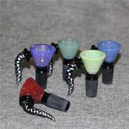 hookahs Bowl 14MM Glass Bowls Colour Mix Bong Bowl Male Piece For Water Pipe Dab Rig Smoking