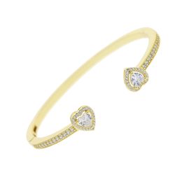 New Open Adjusted Size bracelet Drop Heart Arrow Cz Cubic Zirconia Paved Bling Fashion Lover Women Wedding Band Cuff Bangle Bracelets