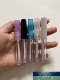 /200/pcs 1.3ml Clear Empty Lip Gloss Tube, Blue/Purple Lid Plastic Liquid Lipstick Container, Black Round Lipgloss Bottle