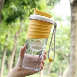 700ML Plastic Milkshake Protein Powder Shaking Bottles Outdoor Sports Fitness Water Cup with Stirrer Ball and Rope by sea RRE12705