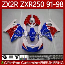 Body For KAWASAKI NINJA ZX2R ZXR250 ZX 2R 2 R R250 ZXR 250 89-98 85No.31 ZX-2R ZXR-250 91 Red blue 92 93 94 95 96 97 98 ZX-R250 1991 1992 1993 1994 1995 1996 1997 1998 Fairing