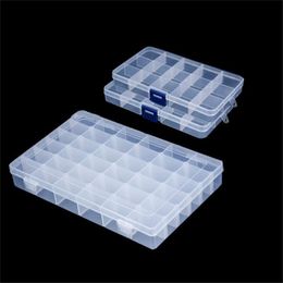 10 15 24 36 Slots Storage Box Plastic Transparent Display Case Organiser Holder Travel Organiser Box Jewellery Container