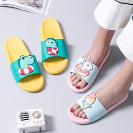 Cute Unicorn Slippers Women House Slides Summer Cartoon Ice Cream Flats Ladies Casual Shoes Non-slip Indoor PVC Slippers Female