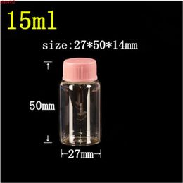 27*50*14mm 15ml Glass Jars With Plastic Cap Transparent Empty Bottles Containers 50pcs/lothigh qualtity