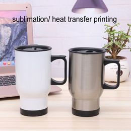 16oz 450ml Tumbler Diy Blank Heat Transfer Printing Car Beer Coffer Mug Double Wall Vacuum Drinking Flask Tumblers