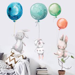 rabbit wall stickers kids room easter wall sticker decoration balloon bunny children girl nursery wall decal